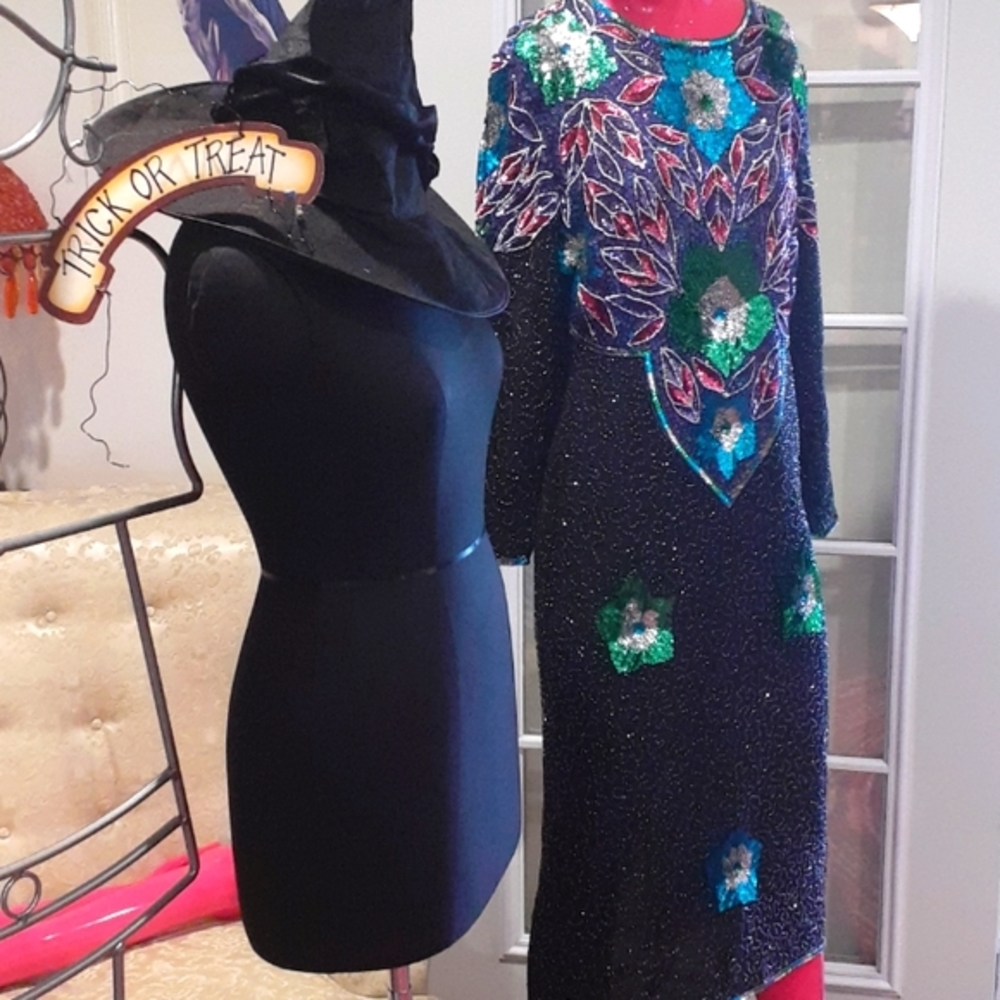 Vintage sequence Designer New Year Dress